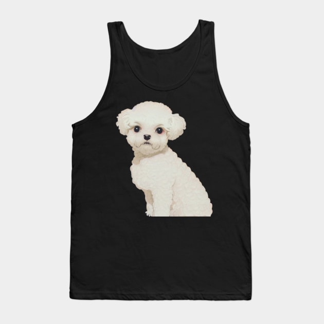 Maltipoo Puppy Fluffy Dog Maltese Poodle Bichon Frise Lover Tank Top by Mochabonk